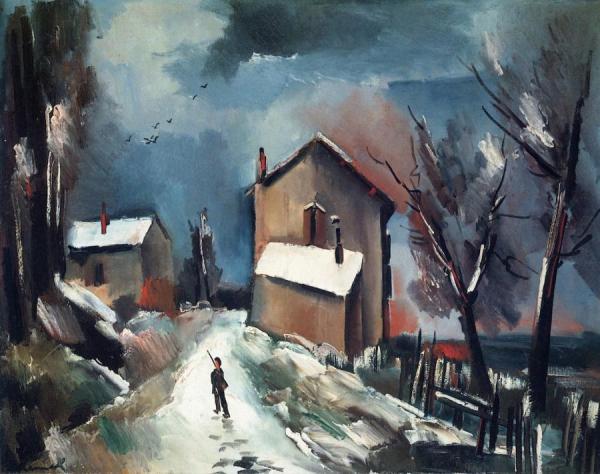 A Night In Winter by Maurice De Vlaminck