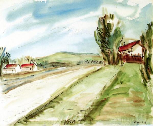 A Rustic Street by Maurice De Vlaminck