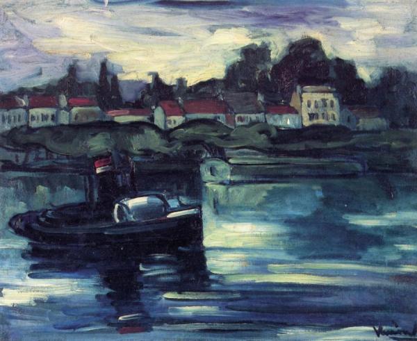 Barge On The Seine by Maurice De Vlaminck
