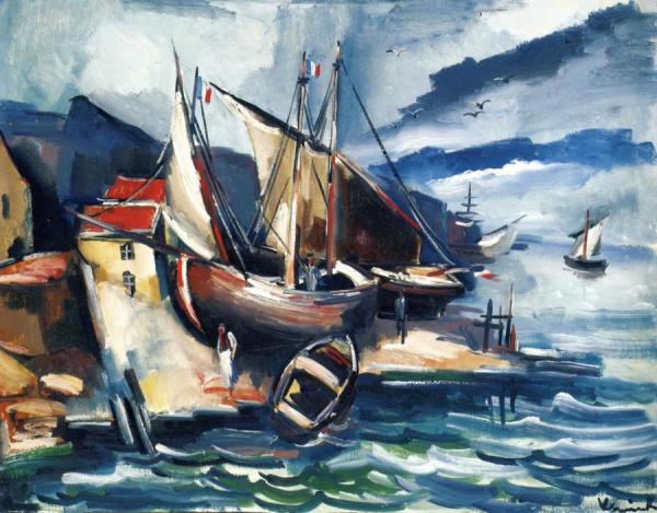 Boat In A Storm by Maurice De Vlaminck