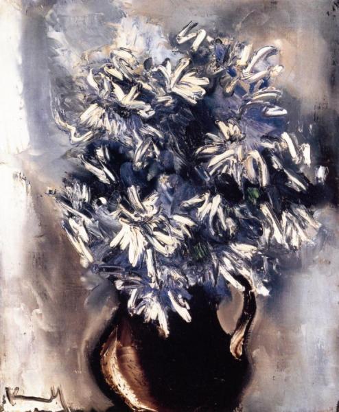 Bouquet Of Blue And White Flowers by Maurice De Vlaminck
