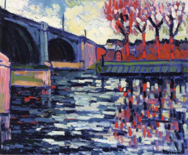 Chatou, The Bridge by Maurice De Vlaminck
