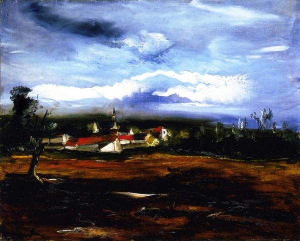Clouds Over A Village by Maurice De Vlaminck