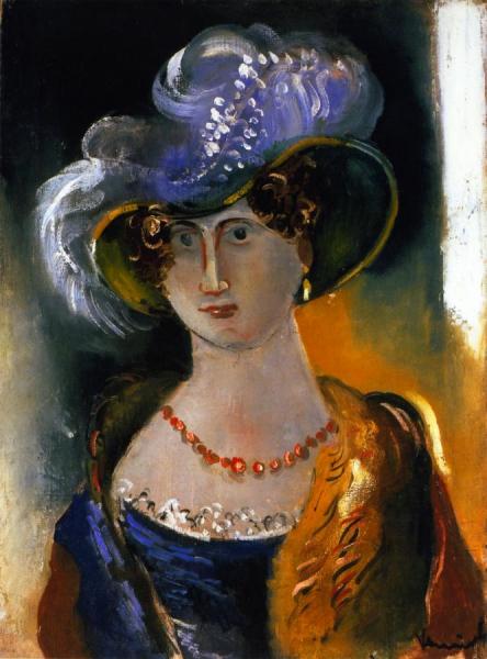 Feathered Hat by Maurice De Vlaminck
