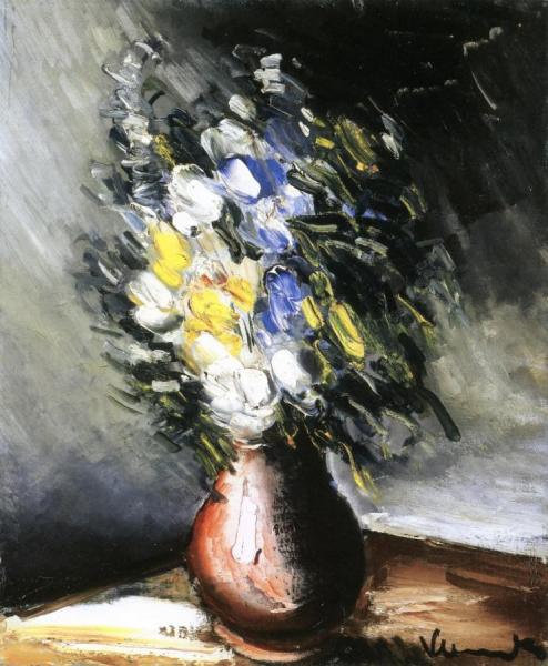 Flowers In A Vase by Maurice De Vlaminck