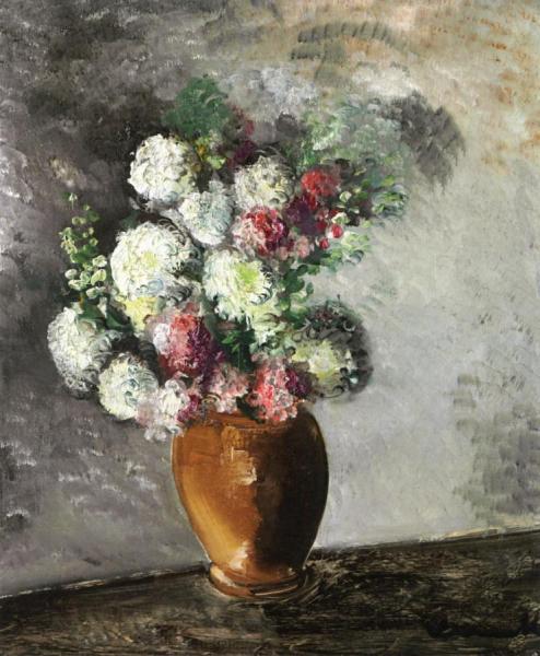 Flowers In A Vase by Maurice De Vlaminck