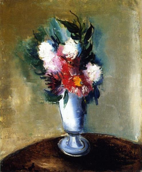 Flowers In A Vase by Maurice De Vlaminck