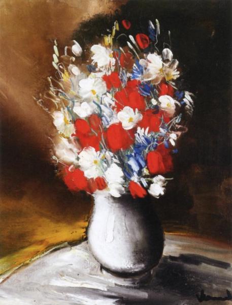 Flowers In A Vase by Maurice De Vlaminck