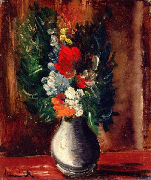 Flowers In A Vase by Maurice De Vlaminck