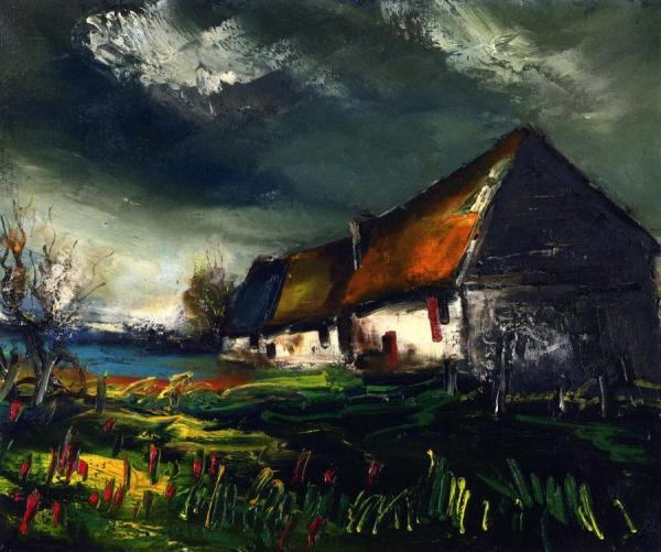 Houses And Fields by Maurice De Vlaminck
