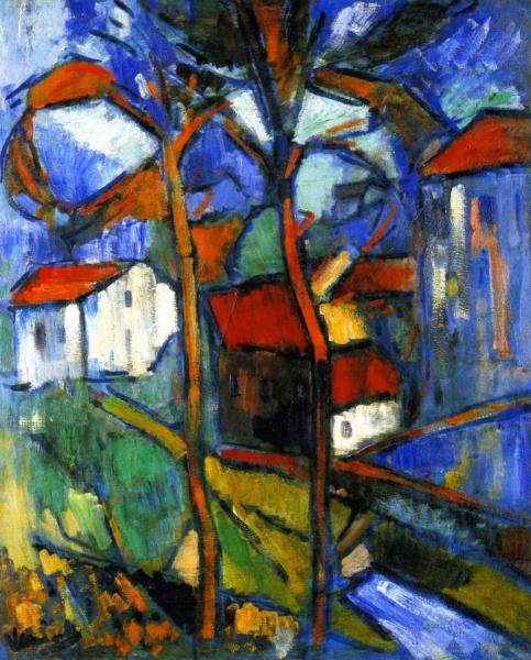 Houses And Trees by Maurice De Vlaminck