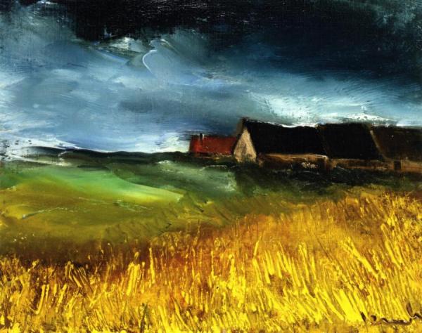 Houses By The Fields by Maurice De Vlaminck