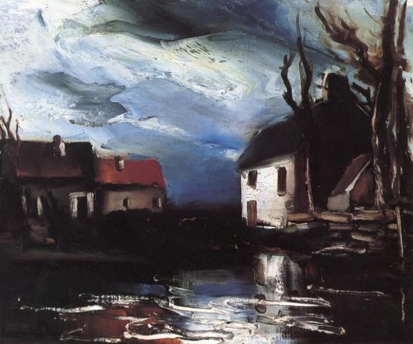 Houses By The Water by Maurice De Vlaminck