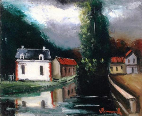 Houses On The Water by Maurice De Vlaminck