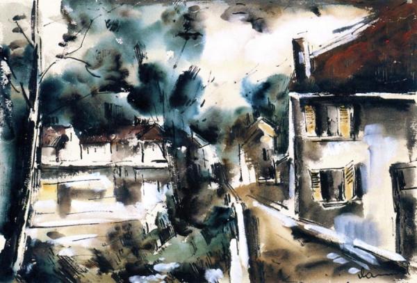 Houses With Red Roofs by Maurice De Vlaminck