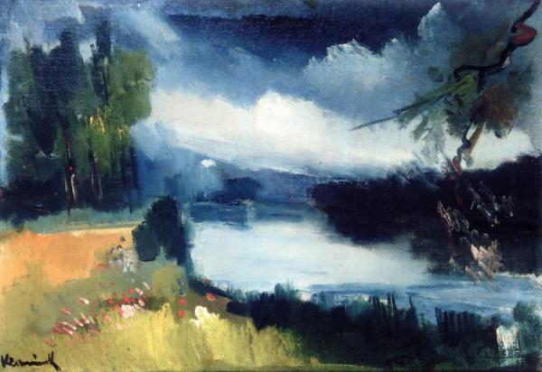 Landscape At Bougival by Maurice De Vlaminck