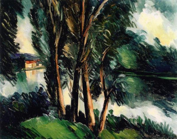 Landscape At The River by Maurice De Vlaminck