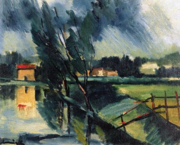 Landscape By The Water by Maurice De Vlaminck