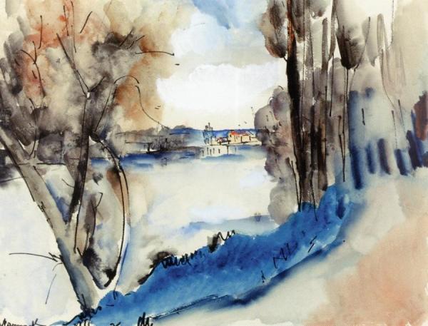 Landscape By The Water by Maurice De Vlaminck