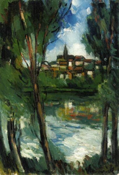 Landscape From Beyond The River by Maurice De Vlaminck