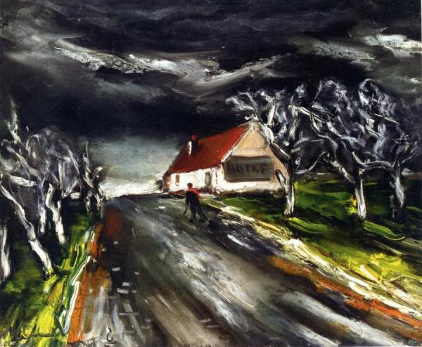 Landscape With Figure Wearing A Red Scarf by Maurice De Vlaminck