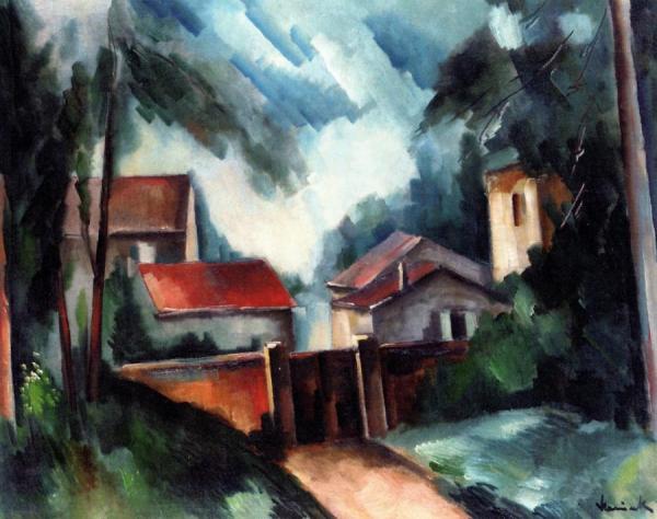 Landscape With Houses by Maurice De Vlaminck Oil Painting Reproductions