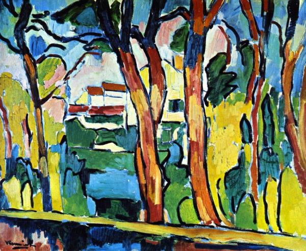 Landscape With Red Trees by Maurice De Vlaminck