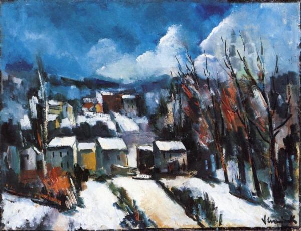 Landscape With Snow At Meudon by Maurice De Vlaminck