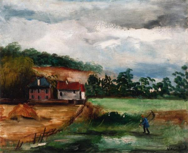 Landscape With Worker by Maurice De Vlaminck
