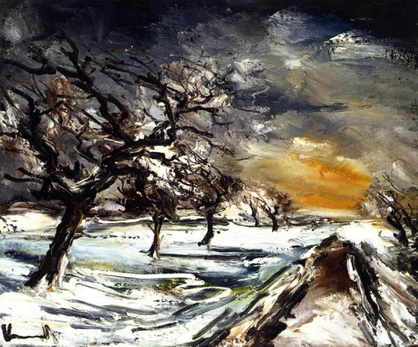Normandy, Apple Trees In The Snow by Maurice De Vlaminck