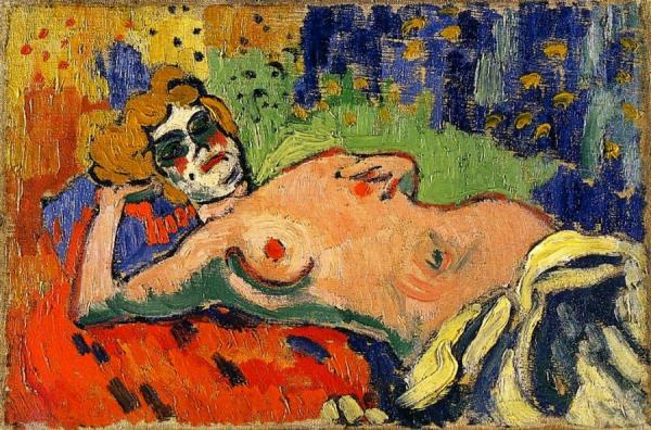 Reclining Nude From Behind On A Sofa by Maurice De Vlaminck