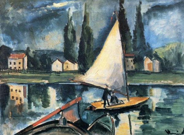 Sailboat On A River by Maurice De Vlaminck