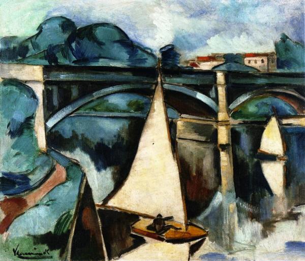 Sailboats At Chatou by Maurice De Vlaminck