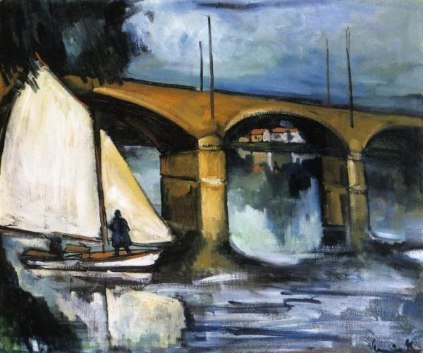 Sailboats At Chatou by Maurice De Vlaminck