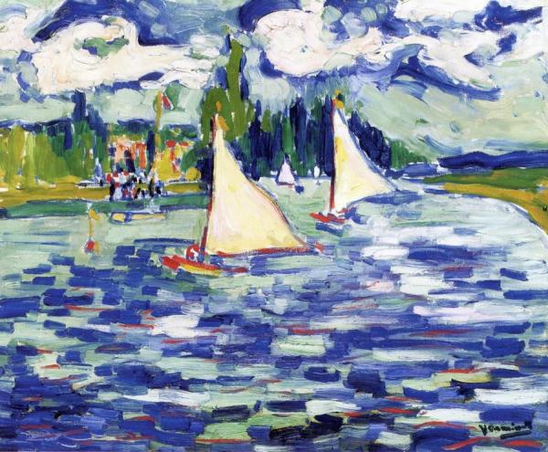 Sailboats At Chatou by Maurice De Vlaminck