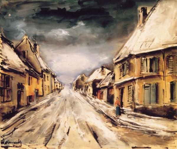 Snowy Street by Maurice De Vlaminck