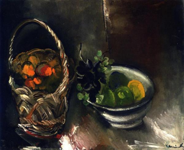 Still Life With Basket Of Fruit by Maurice De Vlaminck