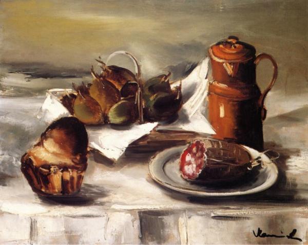 Still Life With Mortadella by Maurice De Vlaminck