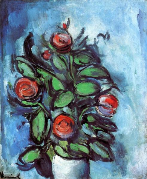Still Life With Vase Of Flowers by Maurice De Vlaminck