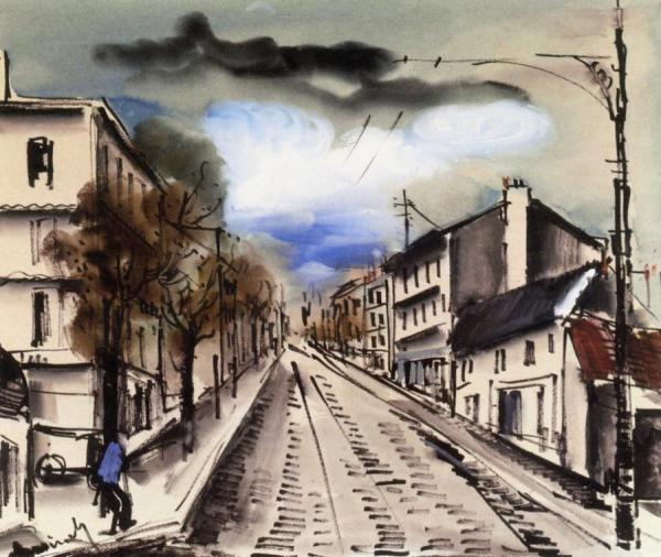 Street In A Village by Maurice De Vlaminck