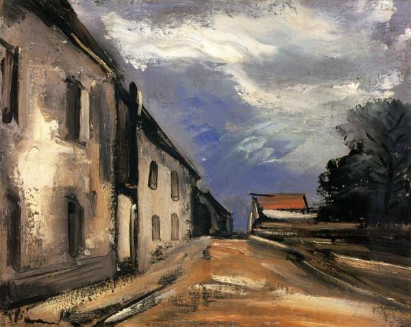 Street Scene: The Red Roof by Maurice De Vlaminck