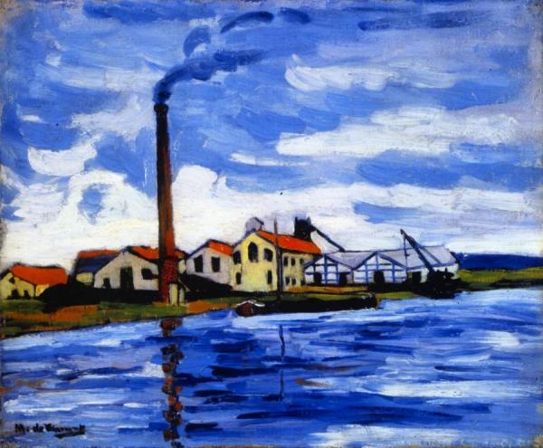 The Banks Of The Seine At Nanterre by Maurice De Vlaminck