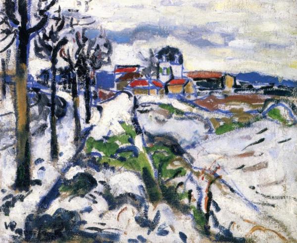 The Hills Of Chatou In Winter by Maurice De Vlaminck