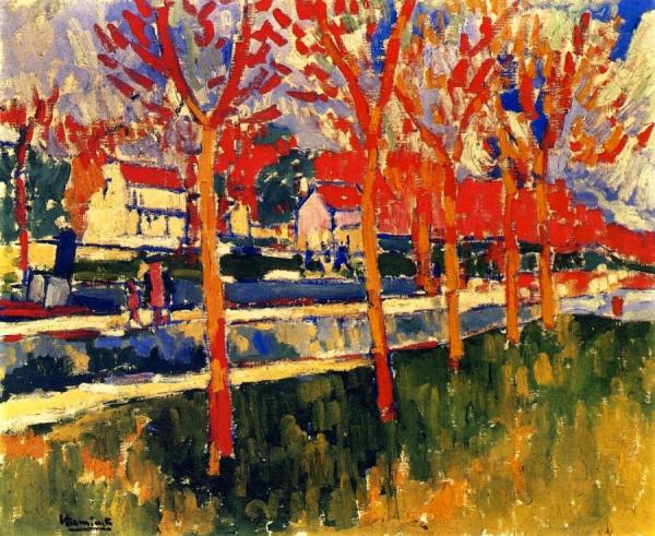 The Locks At Bougival by Maurice De Vlaminck