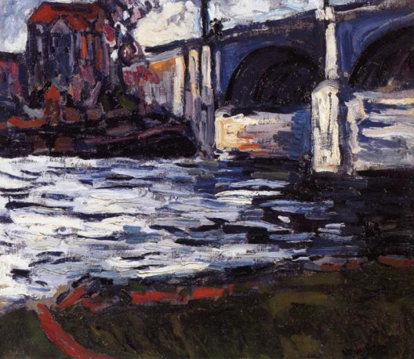 The Seine And The Chatou Bridge by Maurice De Vlaminck