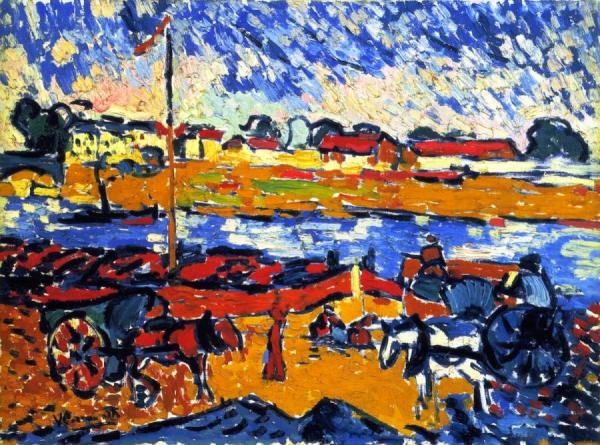 The Seine At The Pecq Bridge by Maurice De Vlaminck