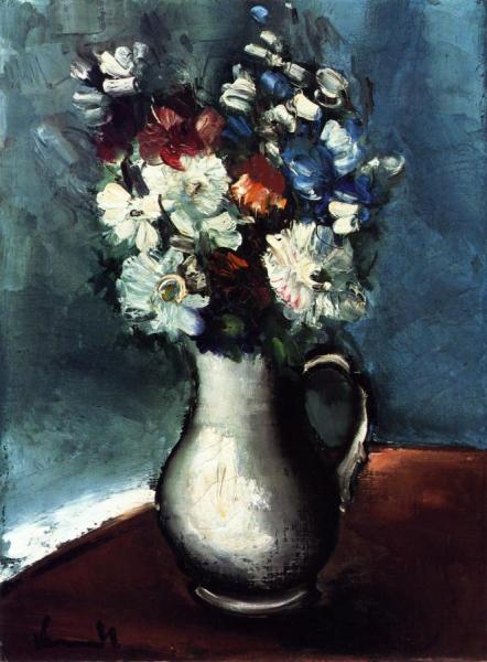 Vase Of Flowers With Handle by Maurice De Vlaminck