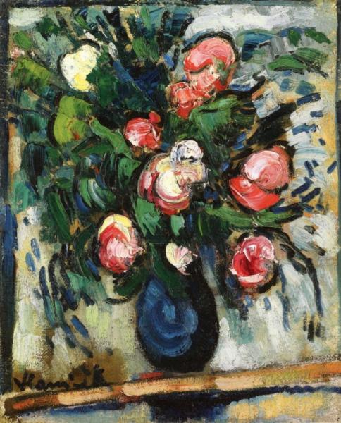 Vase Of Roses by Maurice De Vlaminck