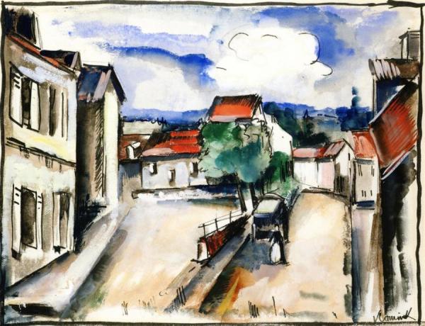 View Of A Village by Maurice De Vlaminck