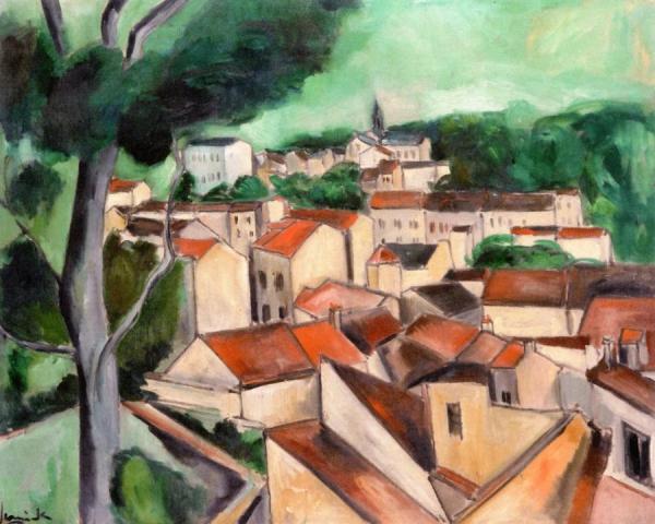 View Of A Village by Maurice De Vlaminck